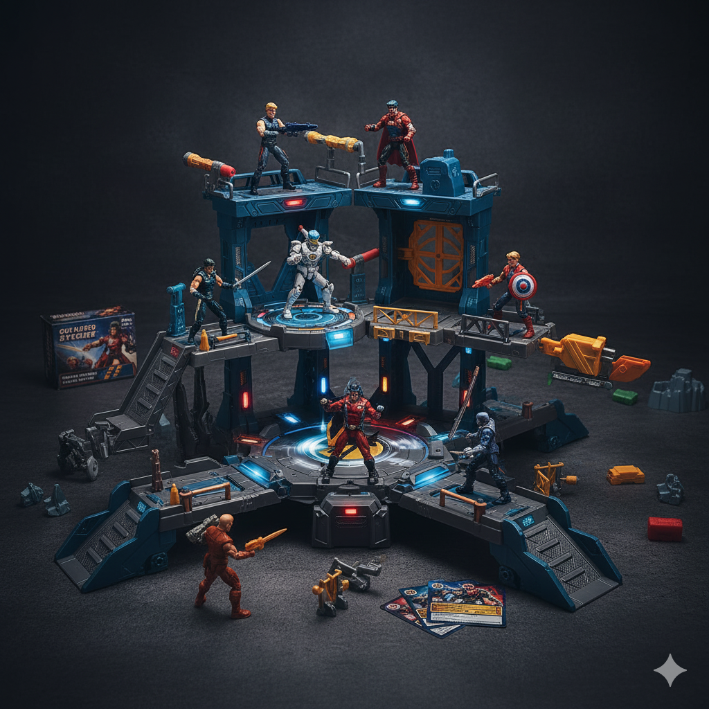 Boys' Action Figure Battle Arena Set - Epic Combat & Adventure Playset
