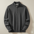 Men's Premium Merino Wool Quarter-Zip Pullover - Business Casual Essential