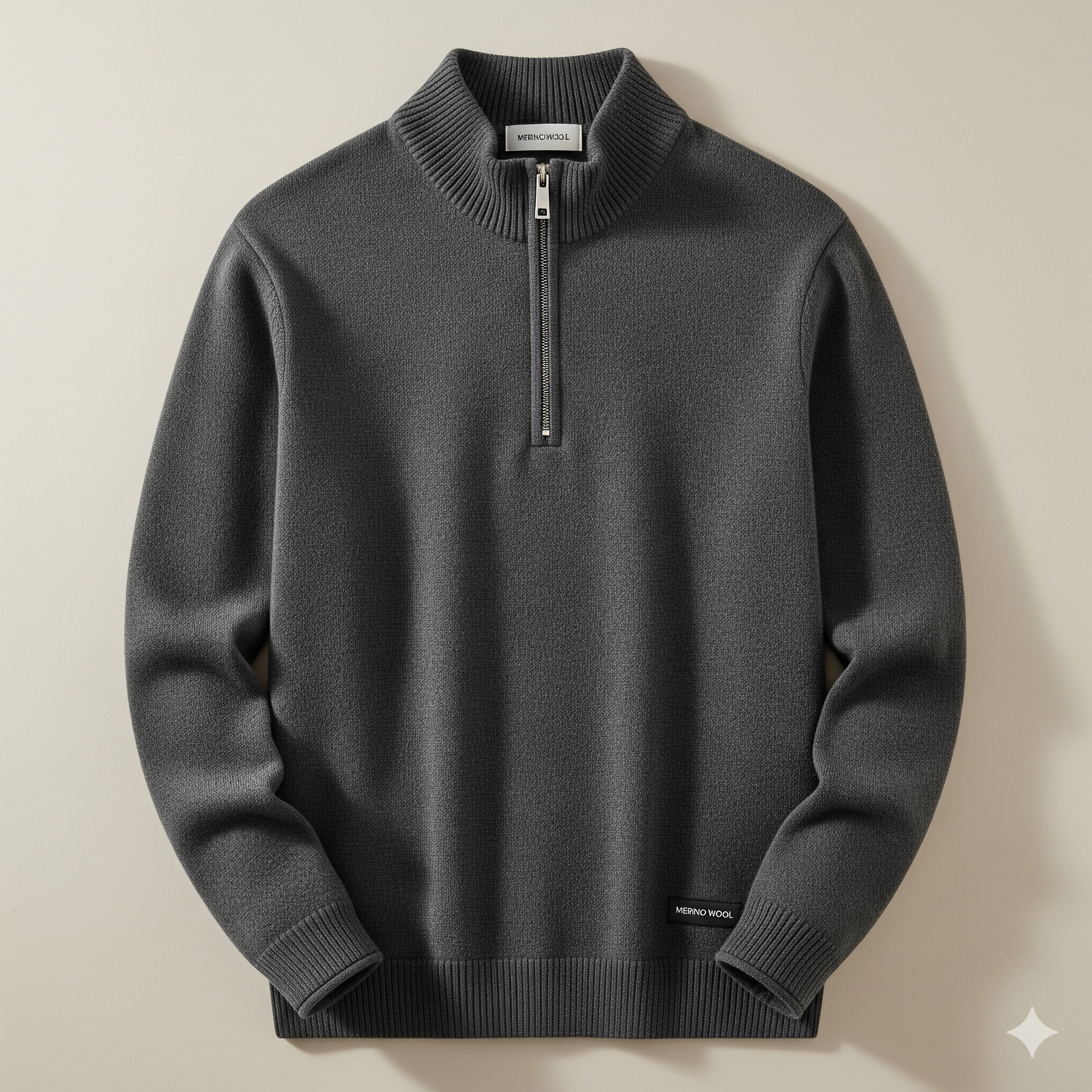 Men's Premium Merino Wool Quarter-Zip Pullover - Business Casual Essential