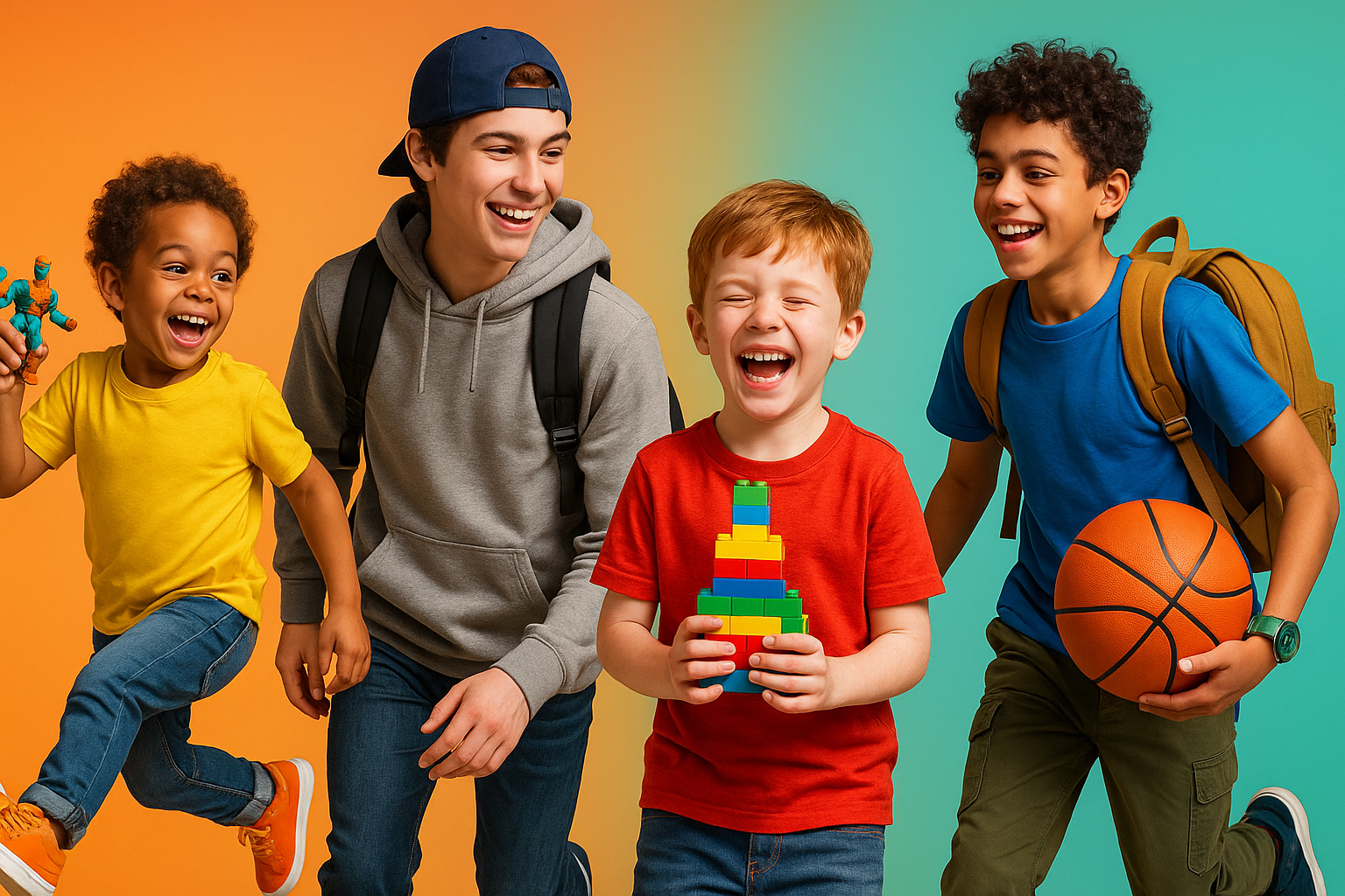 Boys Collections Banner with Human Elements