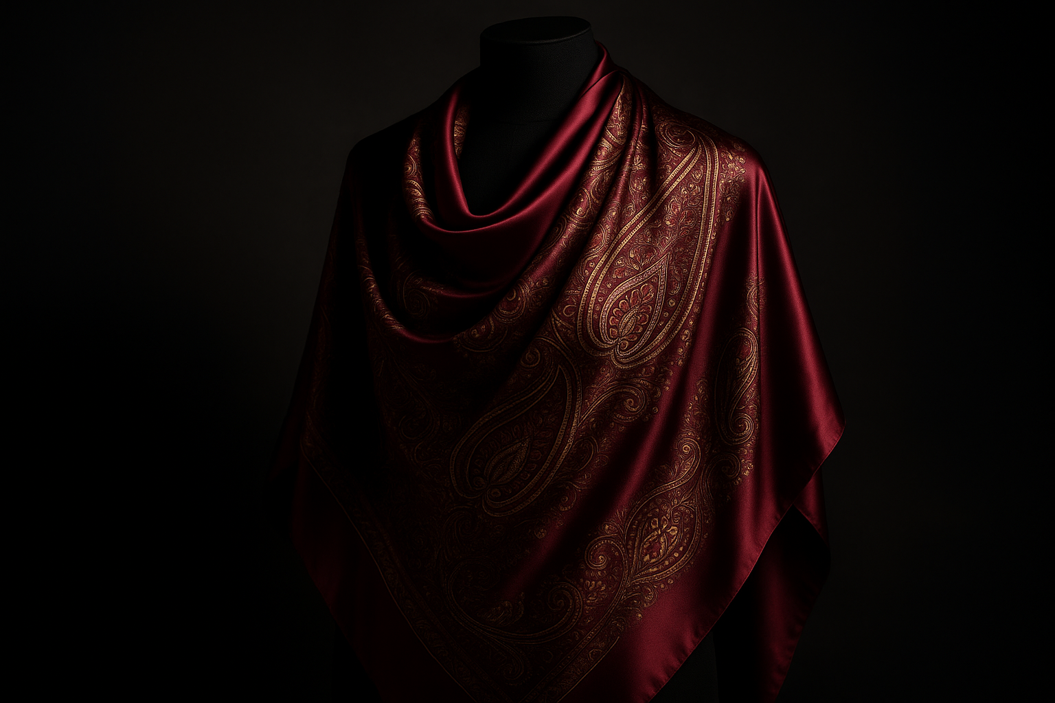 Burgundy Wine Paisley Large Scarf