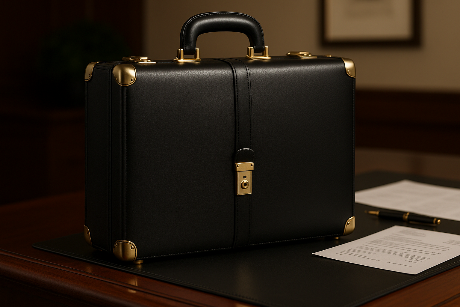 Classic Executive Briefcase - Classic Black Standard 16"