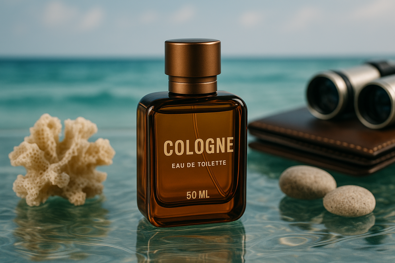 Amber Glass Aquatic Marine 50ml Travel - Fresh Ocean Travel Fragrance
