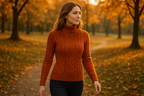 Women's Rust Orange Sweater - Autumn Outdoor