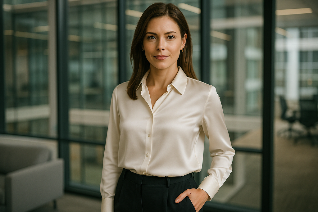 Women's Premium Silk Blouses - Lifestyle Photography