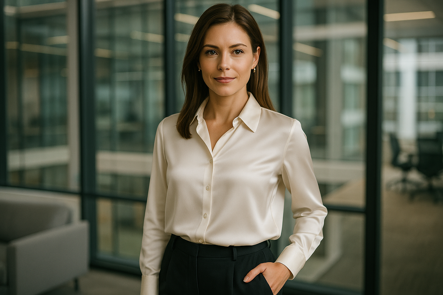 Women's Premium Silk Blouses - Lifestyle Photography