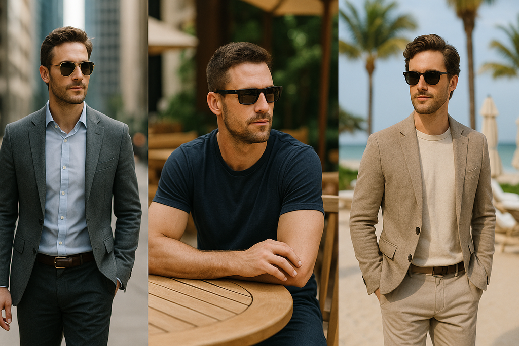 Men's Premium Sunglasses Collection - Lifestyle Photography