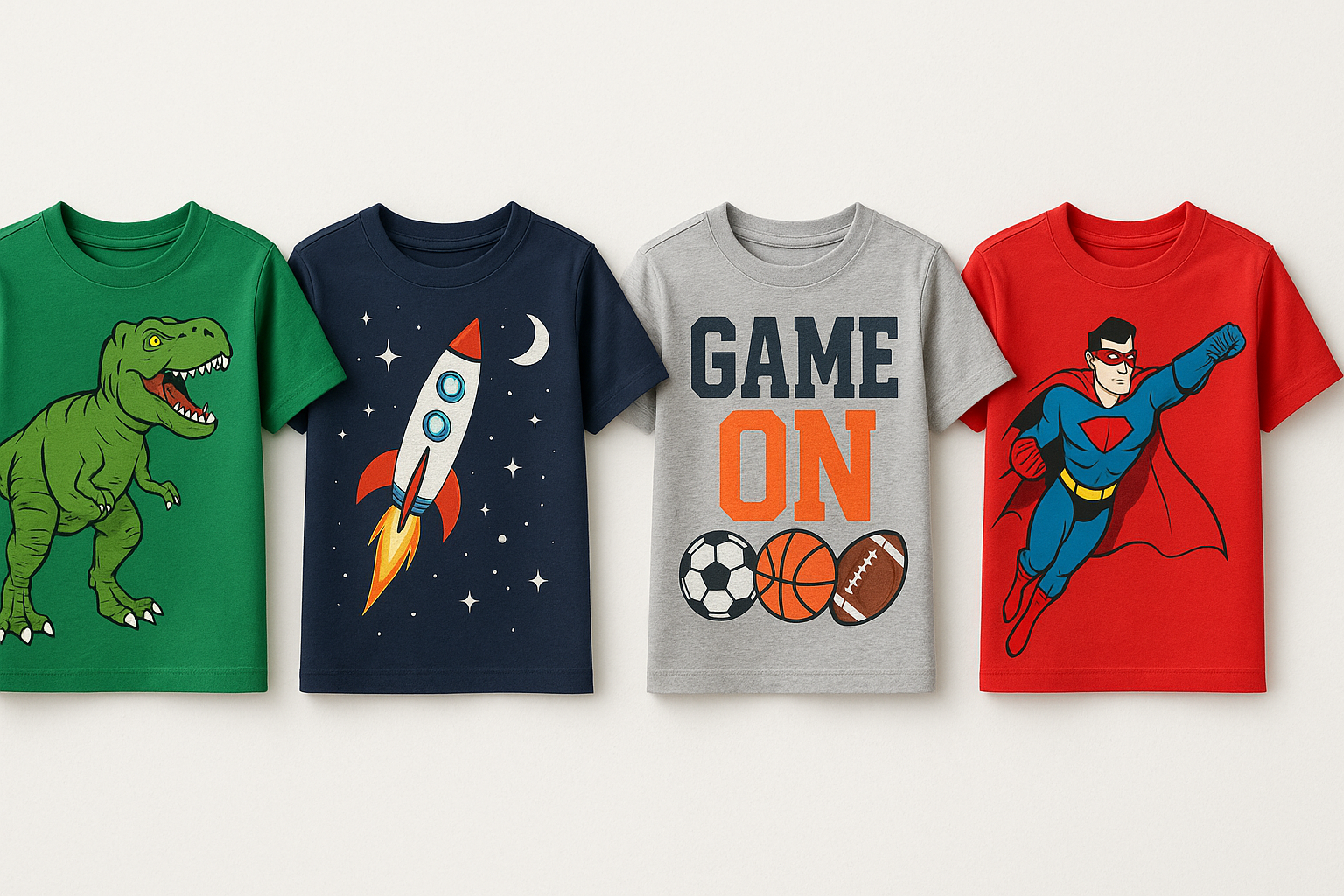 Boys' Graphic T-Shirt Collection - Design Showcase