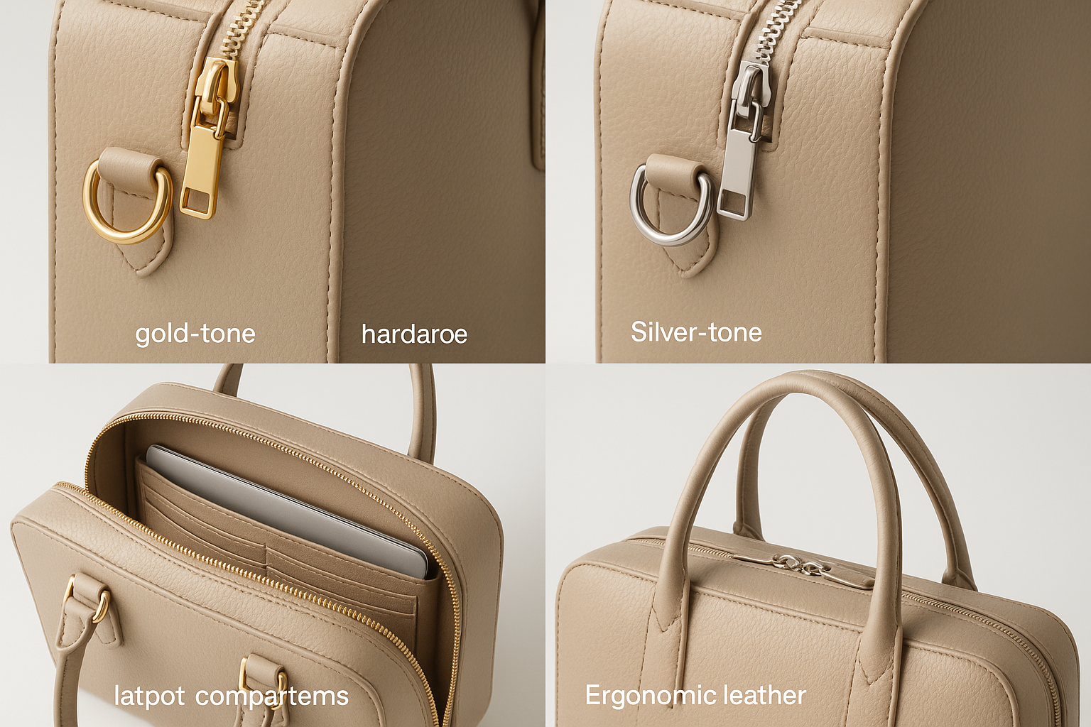 Hardware & Features Details - Premium Italian Leather Quality