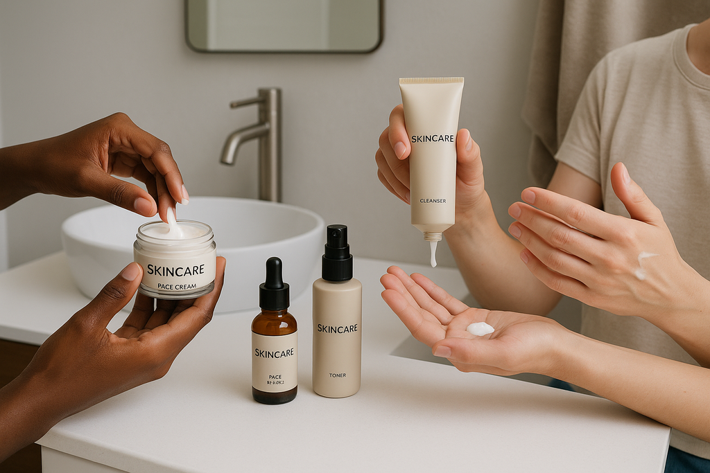 Skincare Kit in Use - Lifestyle Shot
