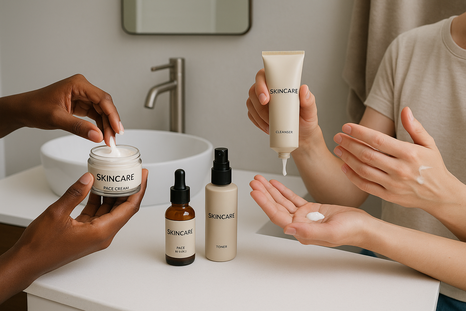 Skincare Kit in Use - Lifestyle Shot
