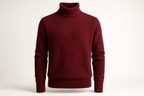 Burgundy Turtleneck Cashmere Sweater - Product Display