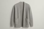 All-Gender Versatile Cardigan - Soft Gray Front View