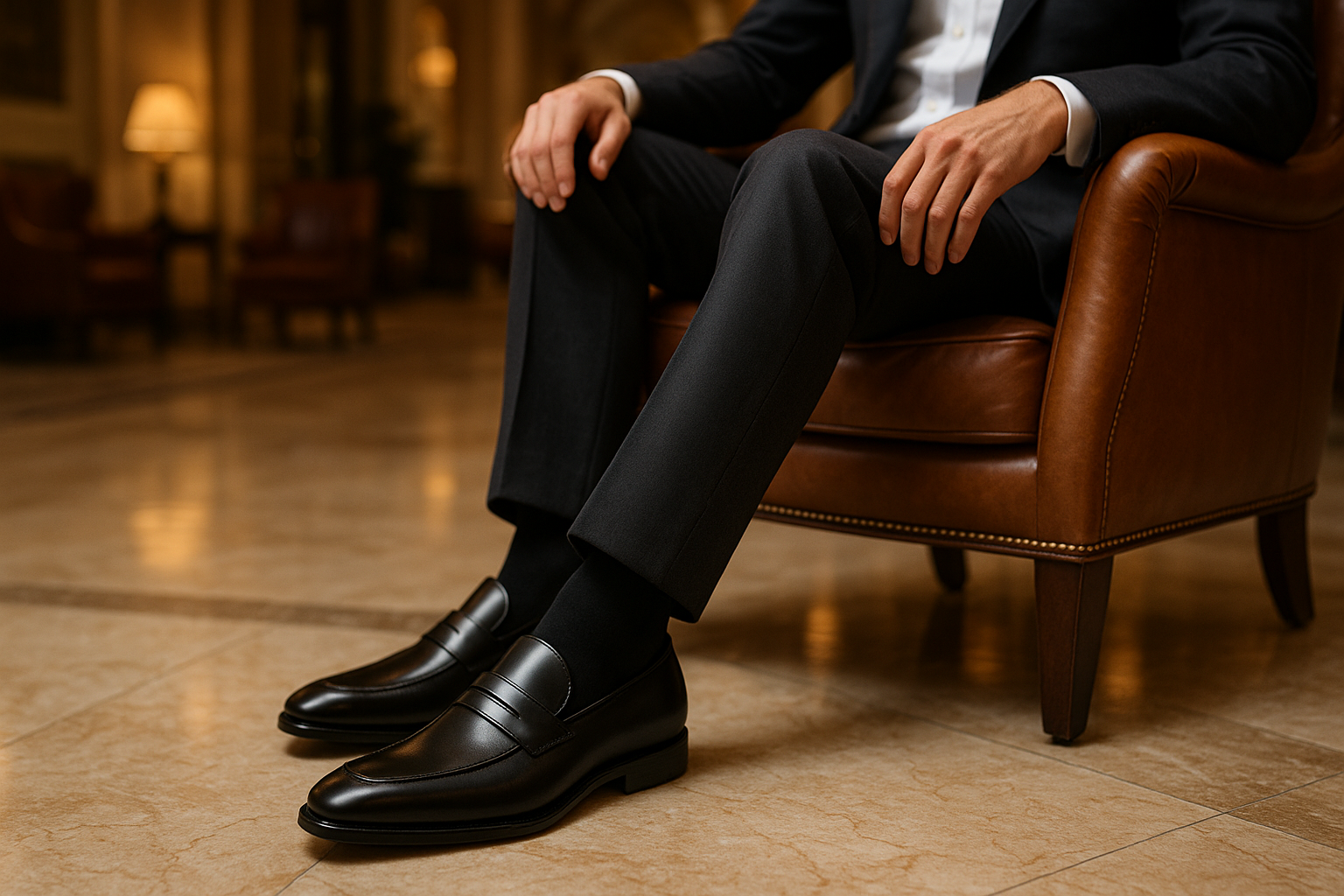 Men's Premium Leather Loafers - Lifestyle View
