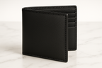 Black Italian Leather Bi-fold Wallet - Premium Craftsmanship