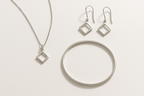 Women's Professional Silver Jewelry Set - Modern Collection