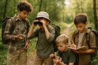Boys Exploring Outdoors with Adventure Kit - Nature Lifestyle