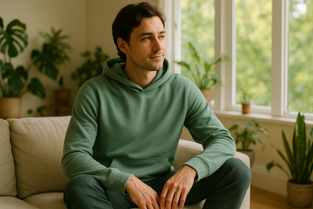 Premium Bamboo Hoodie - Lifestyle Shot