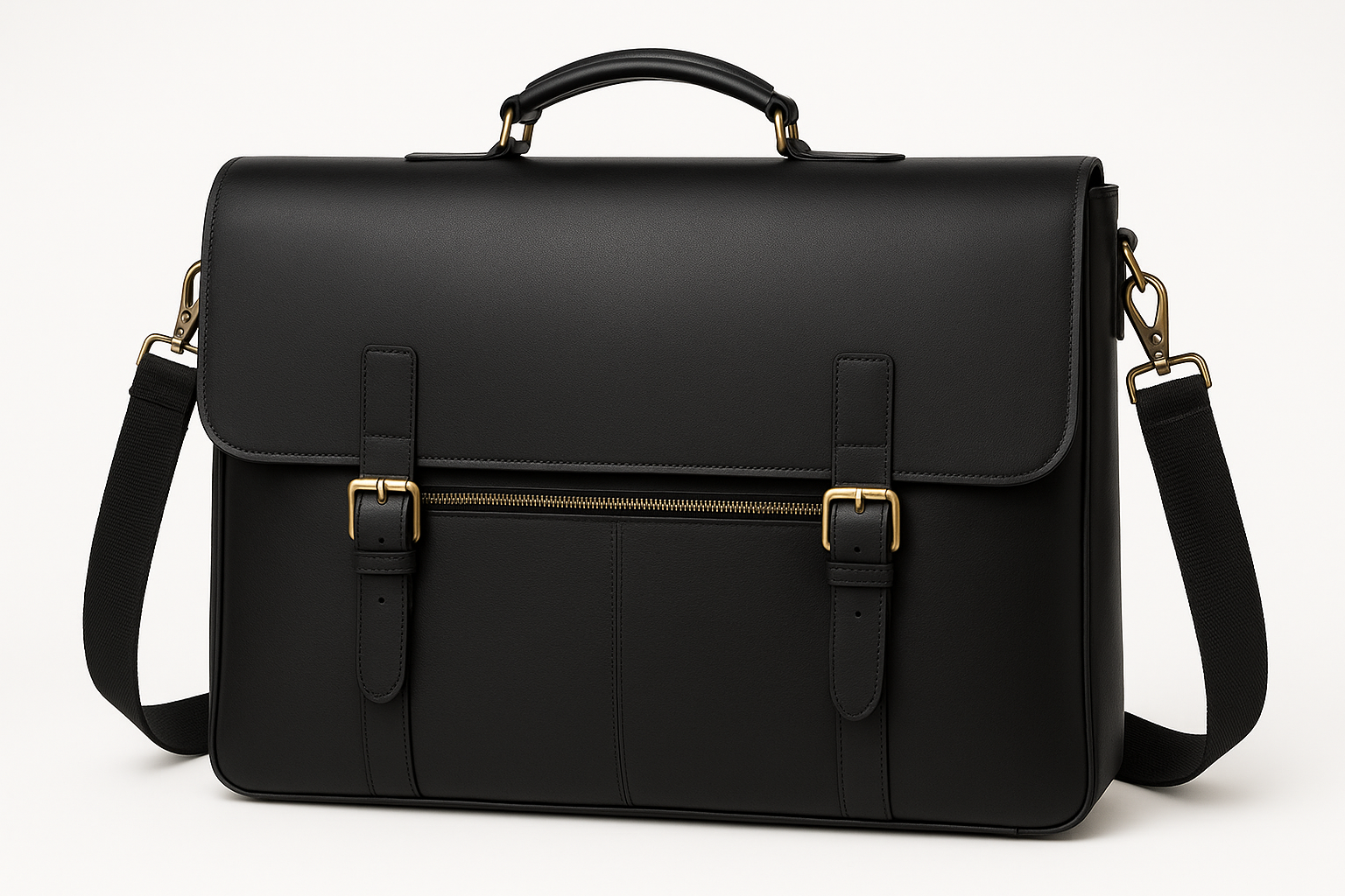 Classic Black Large 17-inch Executive Messenger Bag