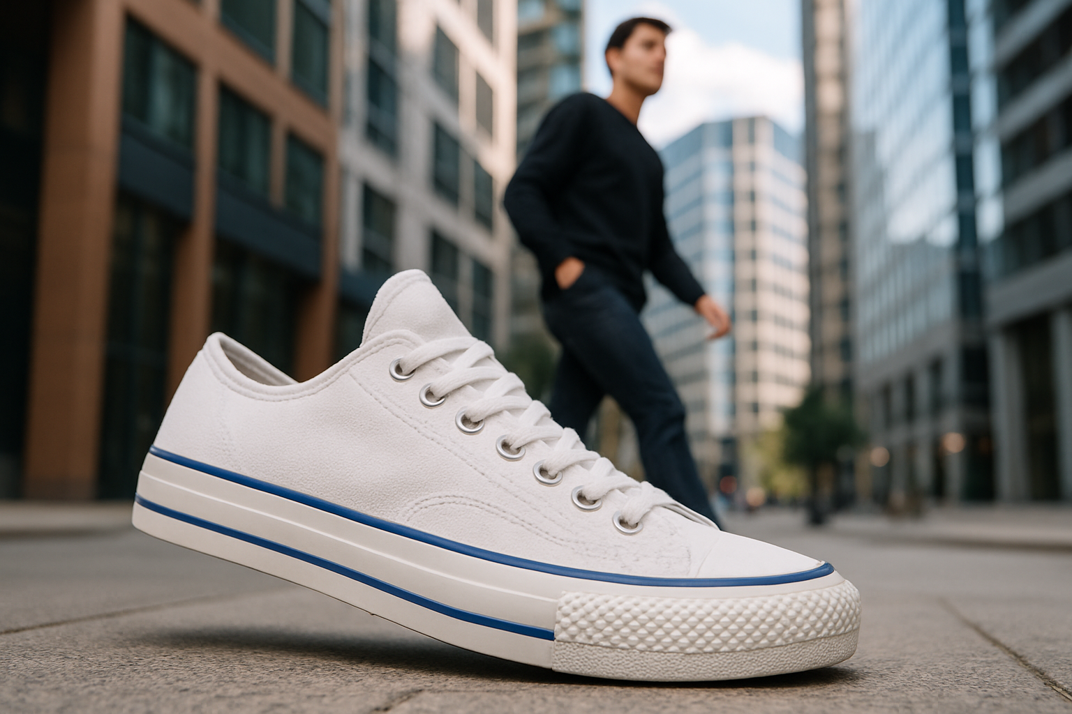 Men's Casual Canvas Sneakers - Lifestyle View