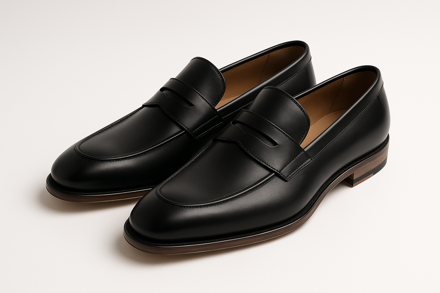 Penny Loafer Black Leather - Classic Slip-On Style