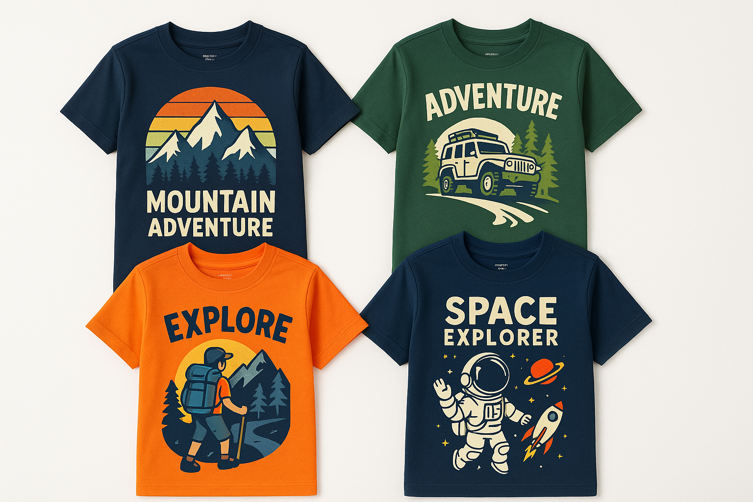 Boys Adventure T-Shirt Collection - Product Display