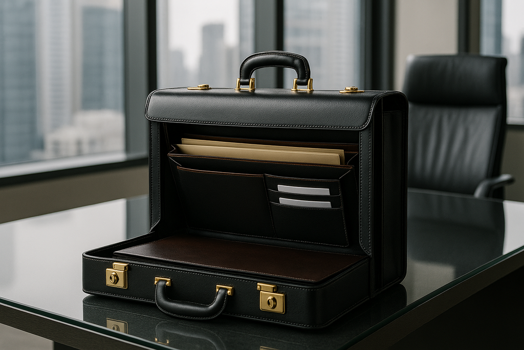 Classic Executive Briefcase Black 16" - Executive Office Setting