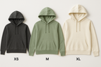 Size Comparison - XS Medium XL Hoodies