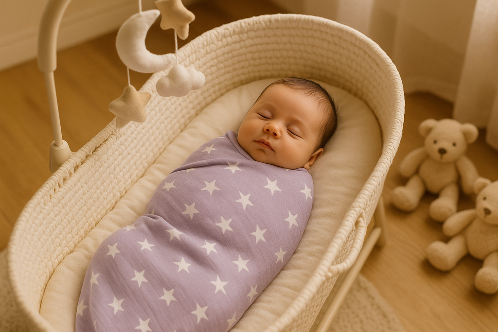 Peaceful Baby Swaddled in Bamboo Blanket - Sleep Photography
