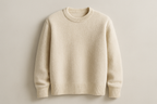 All-Gender Cozy Knit Sweater - Cream Front View