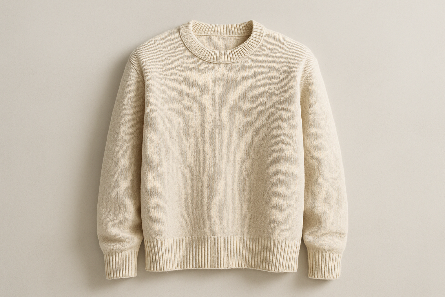 All-Gender Cozy Knit Sweater - Cream Front View