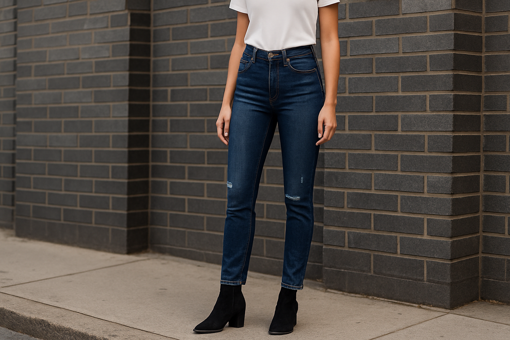Women's Dark Wash Premium Denim - Urban Style