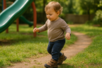Toddler Exploring Outdoors with Adventure Shoes
