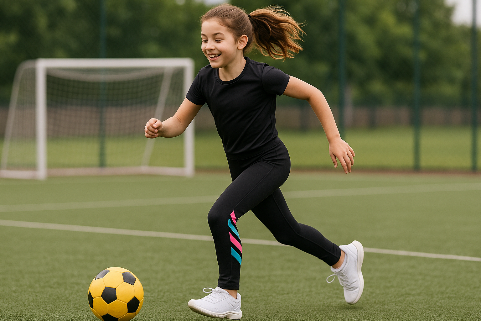Girls' Athletic Leggings - Lifestyle Photo