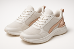 Women's Athletic Sneakers - White Rose Gold