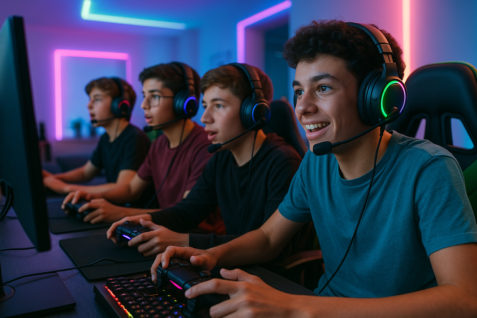 Boys Gaming with Headsets - Lifestyle