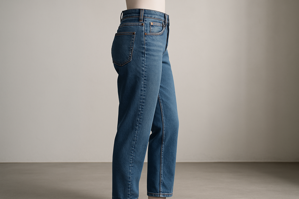 All-Gender Classic Denim Jeans - Medium Wash Side View