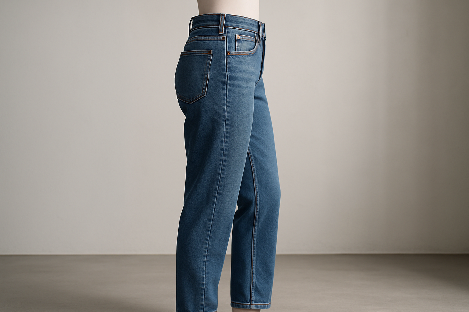 All-Gender Classic Denim Jeans - Medium Wash Side View