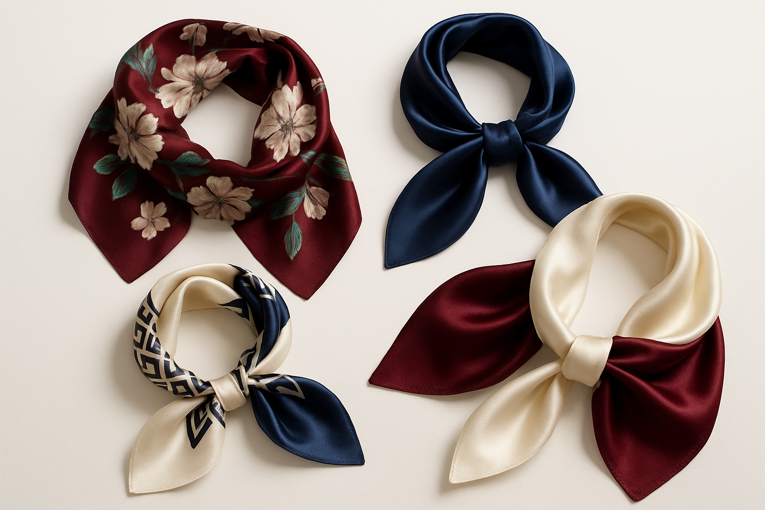 Women's Premium Silk Scarf Collection - Product Display