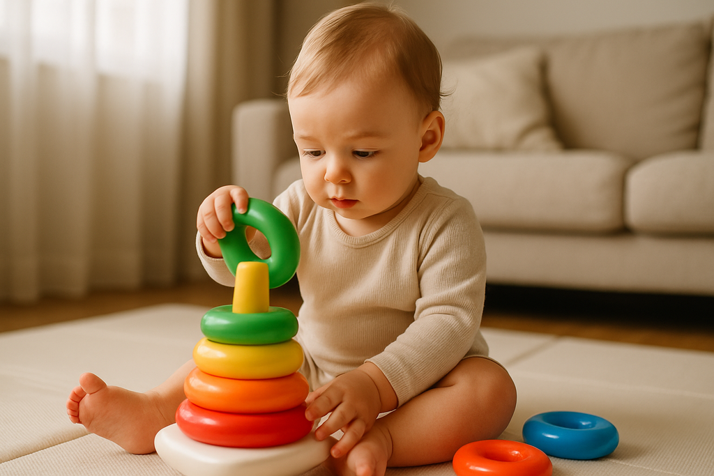 Baby Playing with Stacking Rings - Lifestyle Photo