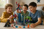 Boys Playing with Superhero Action Figures - Lifestyle