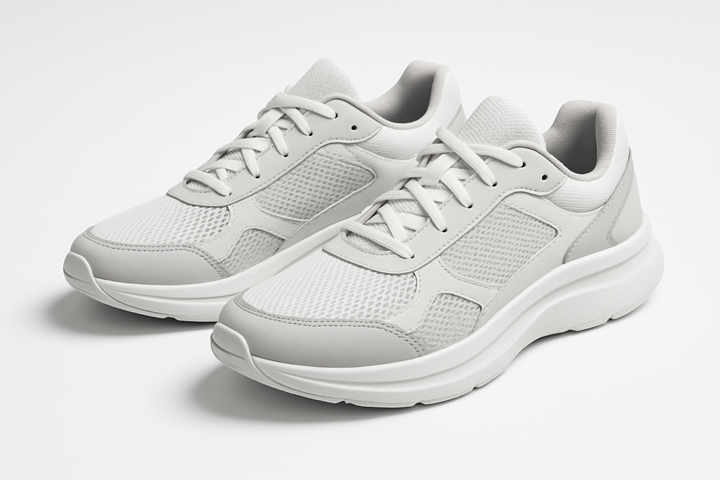 White Gray Ergonomic Sneakers - Product Shot