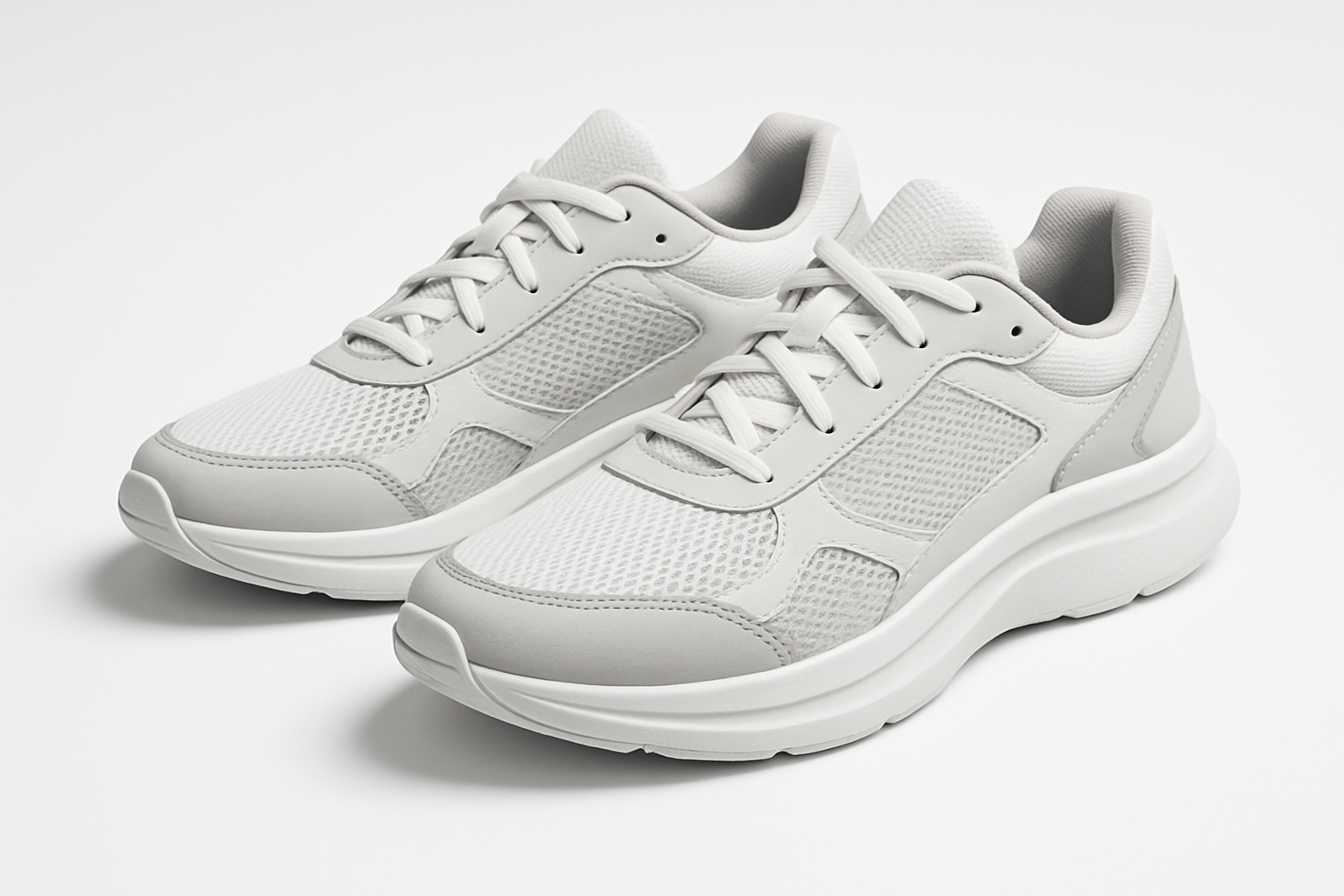 White Gray Ergonomic Sneakers - Product Shot