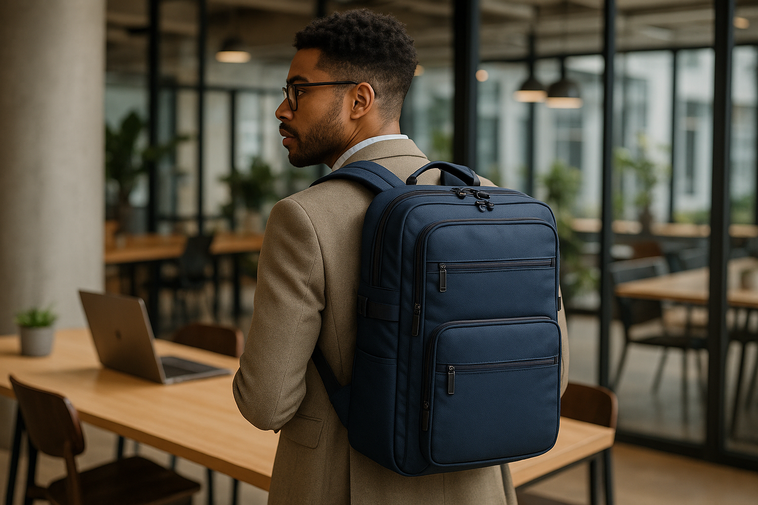 Navy Blue Professional Backpack - Lifestyle Shot