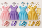 Girls' Princess Dress-Up Collection Display