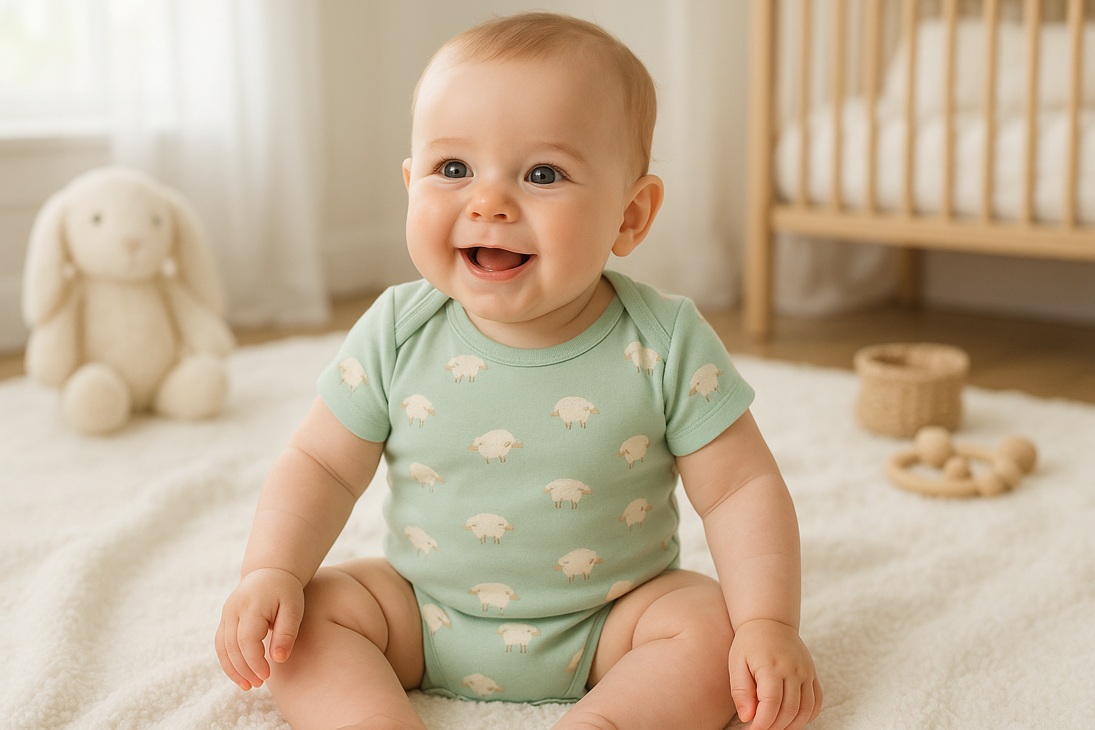Baby Wearing Organic Cotton Onesie - Lifestyle Photography