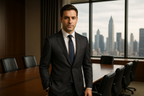 Men's Formal Business Suit - Boardroom Setting