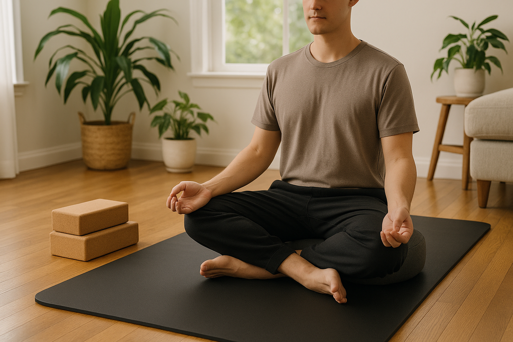All-Gender Premium Yoga Mat & Meditation Set - Lifestyle Usage