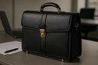 Classic Black Executive Briefcase - Traditional Hard-Sided Design