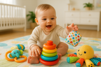 Baby Playing with Developmental Toys Lifestyle Photo
